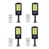 Cumpara ieftin Set 4 Lampi Solare BZRSH 6COB 96 LED, 50W, 3 Moduri Iluminare, Senzor Miscare, Telecomanda, Rezistent la Apa