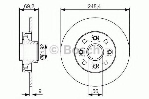 Disc frana CITROEN C4 I (LC) (2004 - 2011) BOSCH 0 986 479 S43