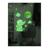 Cumpara ieftin Sticker Perete Autocolant Elefant Fosforescent si Luna Fosforescenta 36x43cm
