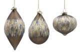 Set 6 globuri brad Craciun sticla multicolora Painting IT 7x7x11h; 8x8x9,2h; 6,5x6,5x13,5h