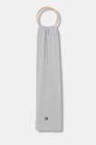Tommy Jeans eșarfă din bumbac culoarea gri, uni, AW0AW18045