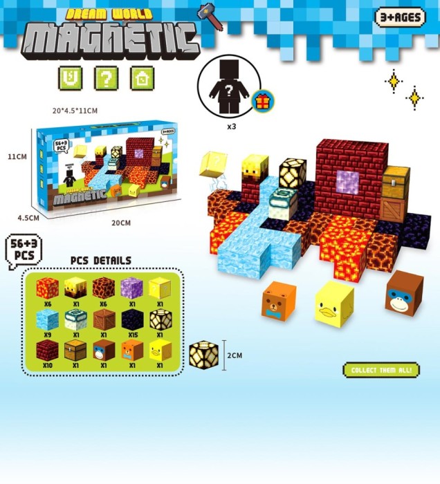 Constructor Magnetic 56 de Piese Minecraft