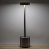 Veioză Metalică cu USB, Model 3 Nivele de Lumina, Funcție Touch, Argintiu, &Icirc;nălțime 35cm