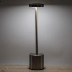 Veioză Metalică cu USB, Model 3 Nivele de Lumina, Funcție Touch, Argintiu, &Icirc;nălțime 35cm