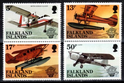 Falkland 1983, Mi #386-389**, aviatie, avioane, MNH! Cota 4 &amp;euro;! foto