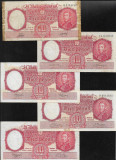 Set Argentina 5 x 10 pesos 1954(62) semnaturi diferite, America Centrala si de Sud