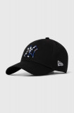 New Era șapcă de baseball din bumbac culoarea negru, cu imprimeu, NEW YORK YANKEES