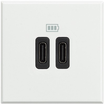 Priza USB tip C dubla 5V 3000mA Axolute Bticino 2M alb HD4286C2 foto