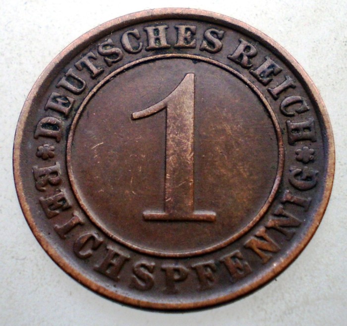 B.193 GERMANIA WEIMAR 1 REICHSPFENNIG 1933 A