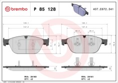 BREMBO P 85 128 PRIME LINE set placute frana,frana disc