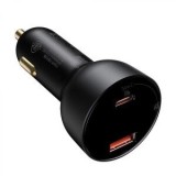 Incarcator auto Baseus Superme Digital Display PPS, Quick Charge 100W, 1 x USB 5V/4.5A si 1 x USB Type-C 5V/3A, negru