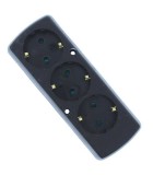 Multipriza 3 prize fara cablu alimentare negru GN-370S/BK Plastrol