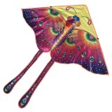 Zmeu Fluture Multicolor 1.35m Textil cu Sfoara 40m - Zmeu Copii Fete 3+ Ani - Jucarie Zburatoare Usoara si Rezistenta