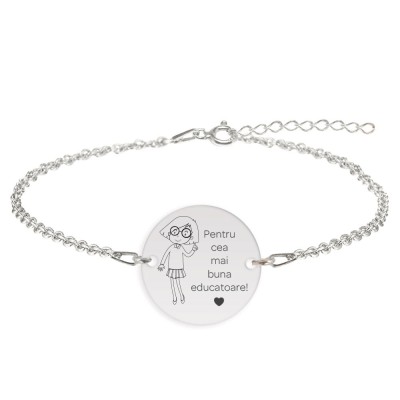 Charlotte - Bratara personalizata din argint 925 pentru Educatoare foto