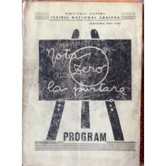Nota zero la purtare -program de sala Teatrul National Craiova