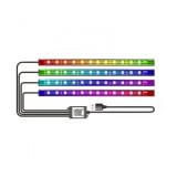 Lumini Ambientale Auto Kit interior cu 12 LED-uri RGB cu Conectare prin USB si Control din Aplicatie Intensitate Reglabila 4 benzi x 22.5 cm AutoREY&reg;