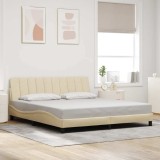 vidaXL Cadru de pat fără saltea, crem, 180x200 cm, textil