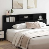 VidaXL Tablă de pat cu sertar cu raft Stejar negru 220 x 19 x 101.5 cm 879449