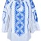 Bluza tip ie dama RDB2, alb cocos/albastru , marimea L
