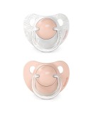 Suzetă anatomică din silicon, 2 buc 0-6 luni piersică Dreams, Suavinex