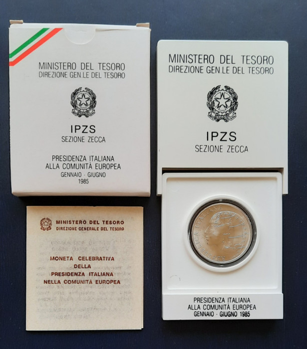 Moneda comemorativa - 500 Lire &quot;Prezidenza italiana C.E.&quot;, Italia 1985 - G 3981