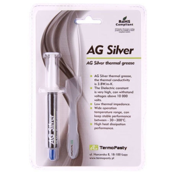 Pasta termoconductoare pe baza de argint Silver AG, 3.8W/mK, 3 grame