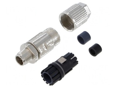 Conector M12 tată drept IDC pe cablu ecranat foto