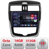 Navigatie Nissan Pulsar 2014-2018 Android radio gps internet 8 core QLED 2K 16+512GB 360 Edotec