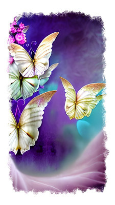 Sticker decorativ Fluturi, Mov, 85 cm, 11590ST foto