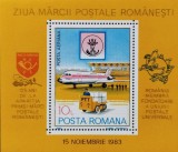 BC816, Romania 1983, colita ziua marcii postale romanesti, posta aeriana