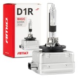 Bec xenon D1R 35W 6000K AMiO Basic, arzator xenon pentru faruri xenon originale cu lentila, 12V, cu aprinzator integrat si mufe standard