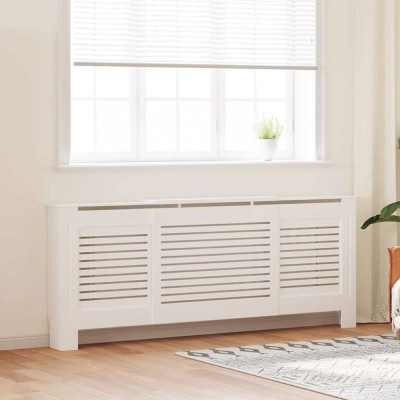 vidaXL Mască pentru calorifer, alb, 205 cm, MDF 325551 foto