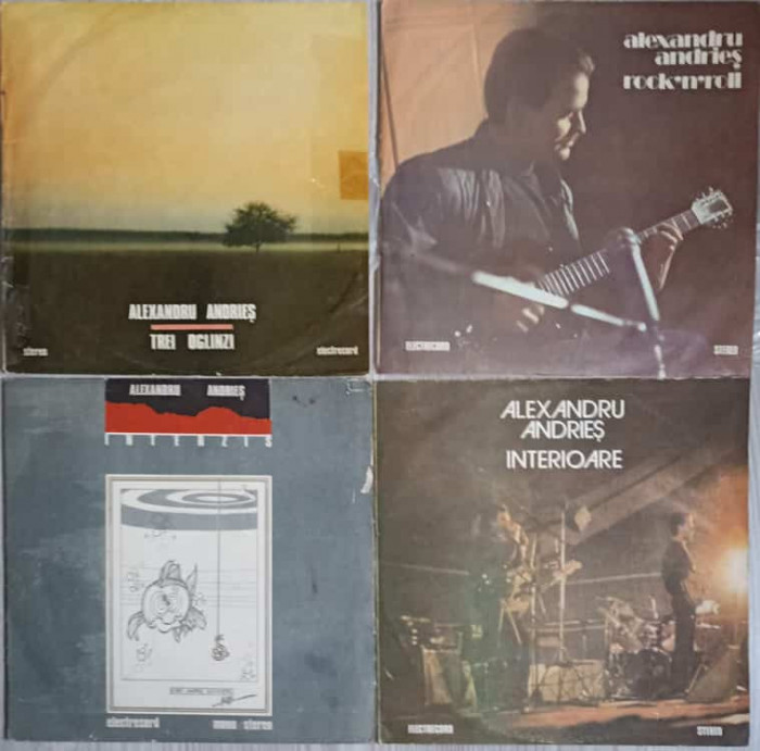 Disc vinil, LP. LOT 4 DISCURI ALEXANDRU ANDRIES: TREI OGLINZI, ROCK&#039;N&#039;ROLL; INTERZIS; INTERIOARE-ALEXANDRU ANDRI