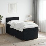 Cumpara ieftin Pat boxspring cu saltea cu benzi LED Negru 90 x 190 cm Tesatura