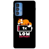Husa compatibila cu Motorola Edge 20 model low battery fox, Silicon, TPU, Viceversa, Transparent, Carcasa