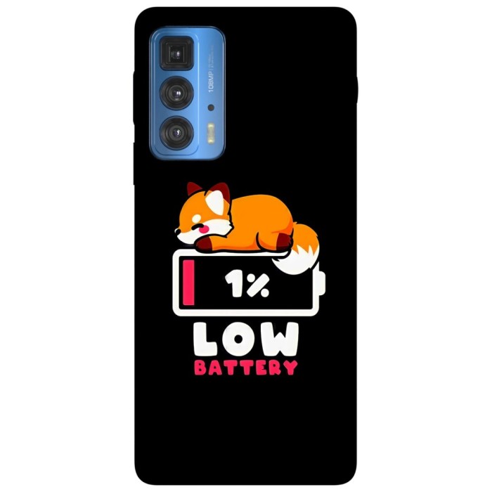 Husa compatibila cu Motorola Edge 20 model low battery fox, Silicon, TPU, Viceversa
