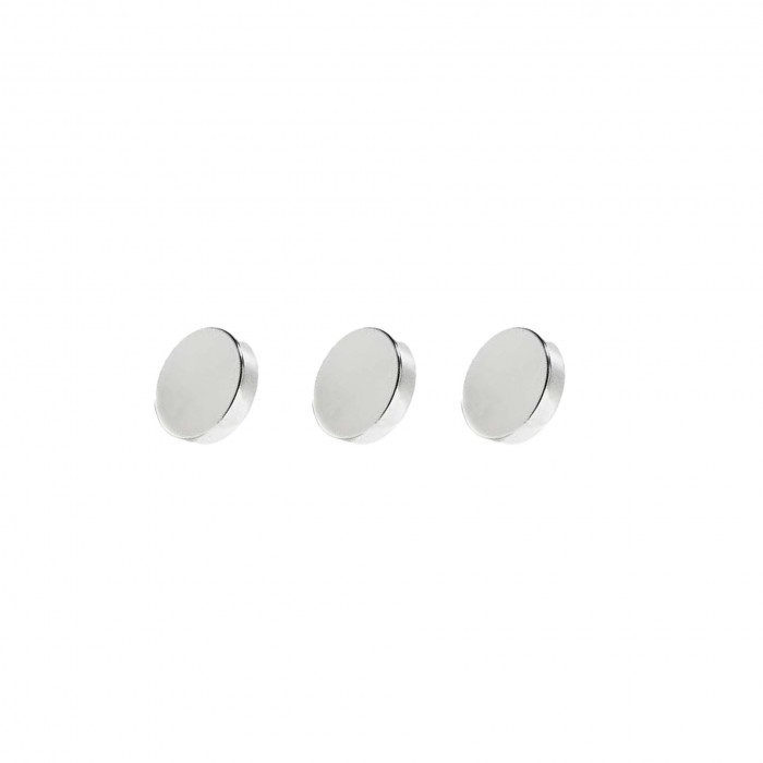 Set 3 magneti foarte puternici, gri, disc, simplu, 10mm X 3 mm
