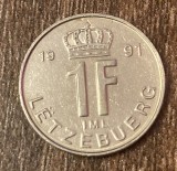 C50 - Moneda foarte veche - Letzeburg / Luxemburg - 1 franc - 1991
