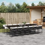 Cumpara ieftin Gossi set mobilier de gradina cu perne, 13 piese, negru, poliratan