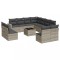 Set canapele de gradina cu perne, 12piese gri deschis poliratan