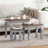 vidaXL Set mese suprapuse, 3 piese, lemn masiv de mahon 244505