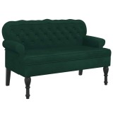 Cumpara ieftin Bancheta cu spatar, verde inchis, 119,5x64,5x75 cm, catifea