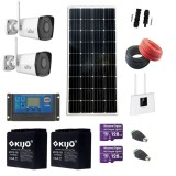 Kit supraveghere Panou solar 170W, camera Wi-Fi IP 2MP, Smart IR 30M, card de 128GB, acumulatori 12V, Router Wireless REBEL 4G, accesorii SafetyGuard
