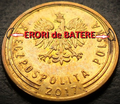 Moneda 5 GROSZY - POLONIA, anul 2017 * cod 4307 B = A.UNC - ERORI BATERE foto