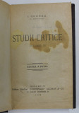 STUDII CRITICE de I. GHEREA ( C. DOBROGEANU ) , VOLUMUL III , 1925