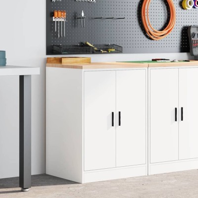 vidaXL Dulap depozitare garaj alb 60x51x85 cm lemn masiv de pin 860571 foto