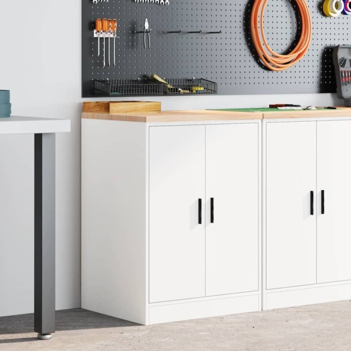 vidaXL Dulap depozitare garaj alb 60x51x85 cm lemn masiv de pin 860571