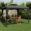 Foișor vidaXL Acoperiș Dublu Antracit 2.98x2.98m Oțel Pavilion Gradina Exterior