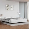VidaXL Cadru de pat cu tăblie, alb, 200x200 cm, piele ecologică