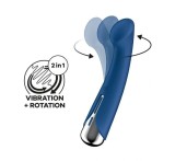 Vibrator Spinning G-Spot 1, 12 Programe de Vibratii, 5 Programe de Rotatii, Silicon, USB, Albastru, 16.5 cm